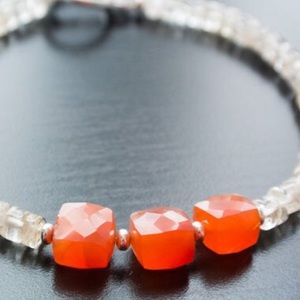 Real Gemstone 💎 Handmade Fire & Ice Bracelet